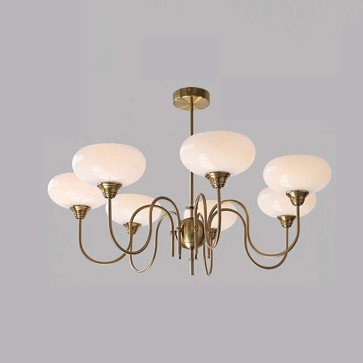 Morandi Modern Kitchen Island Bubble Globe Glass Chandelier, White/Beige - Cueteks