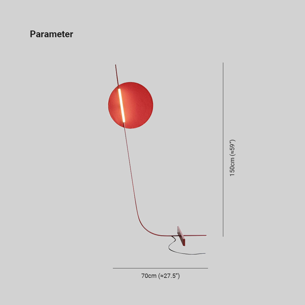 Elif Floor Lamp Blood Moon Postmodern, Metal, Red, Bedroom - Cueteks