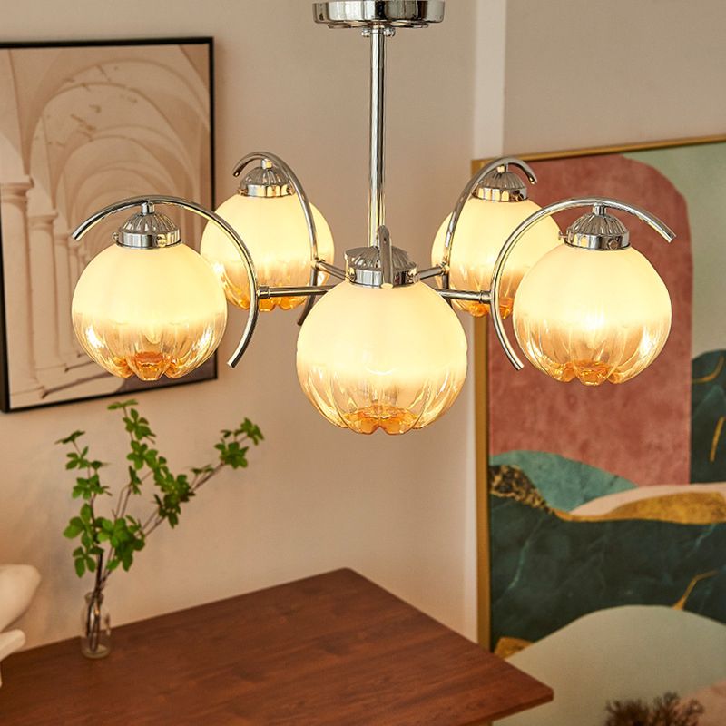 Hailie Pendant Light Gradient Flower Modern, Glass, White, Bedroom - Cueteks