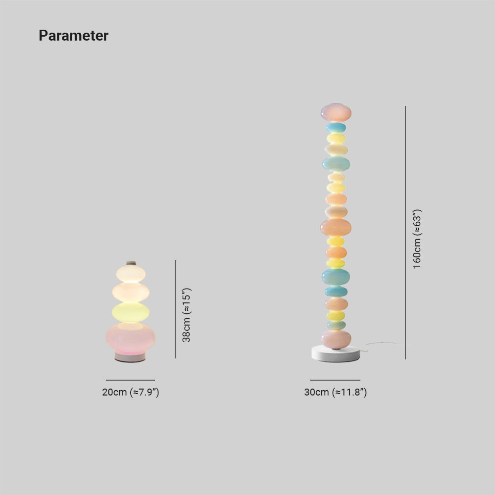 Morandi Rainbow Candy Unique Glass Floor Lamp - Cueteks