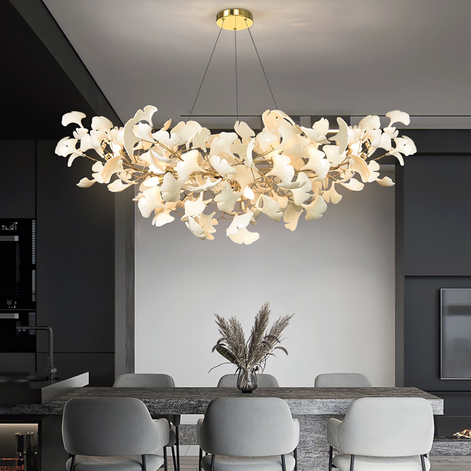Olivia Modern Luxury Gold Entryway Chandelier Metal/Ceramics Living Room - Cueteks