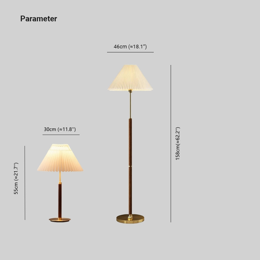 Ozawa Simple Walnut/Metal/Fabric, Table/Floor Lamp, Living Room - Cueteks