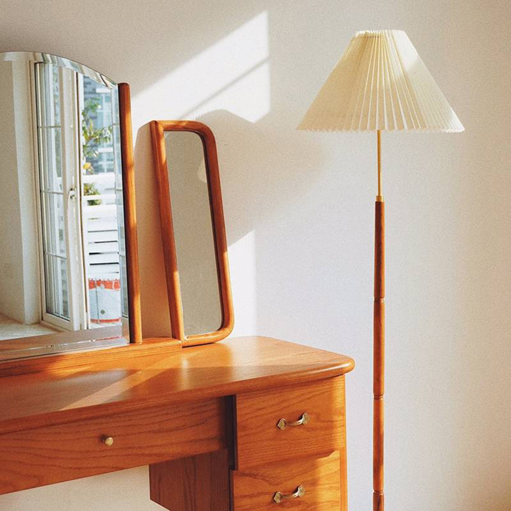 Ozawa Simple Walnut/Metal/Fabric, Table/Floor Lamp, Living Room - Cueteks