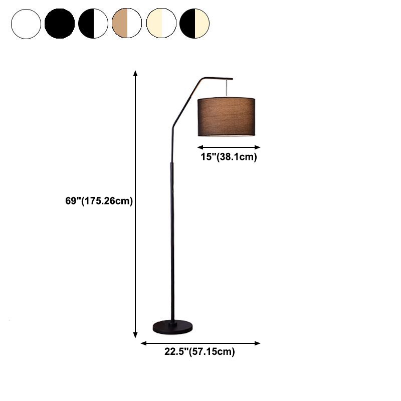 Eryn Cylinder Shape Floor Lamp, Over Arching Floor Lamp, Unique - Cueteks