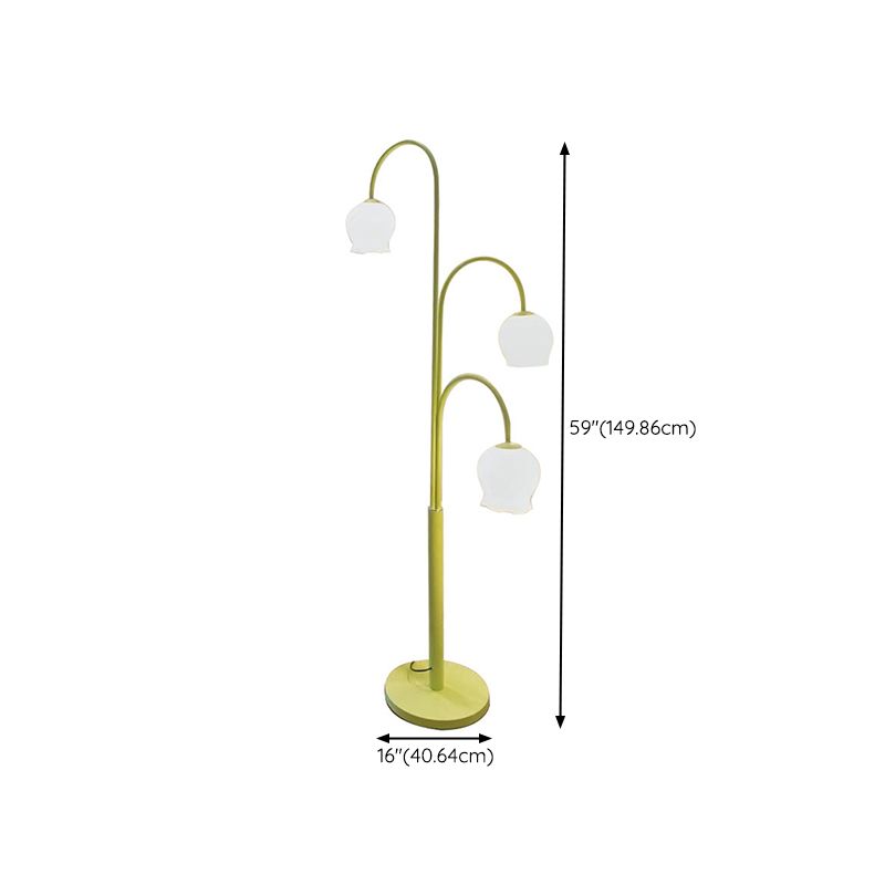 Lily Art Deco Dome Metal Glass Floor Lamp - Cueteks