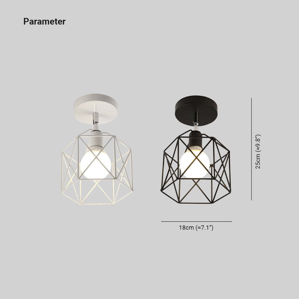 Herbert Modern Nordic Metal LED Flush Mount Ceiling Light, Black/White - Cueteks