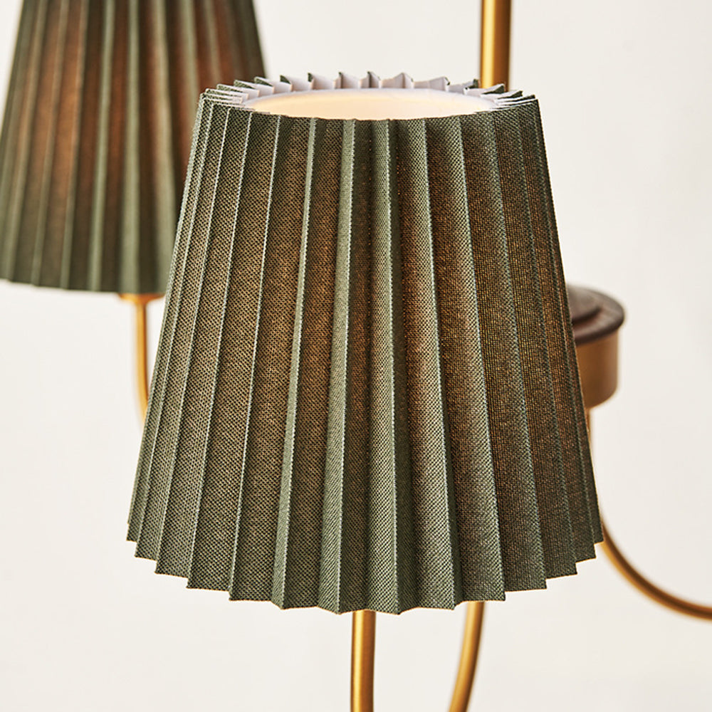 Eryn Modern Retro Metal/Fabric Chandelier, White/Green - Cueteks