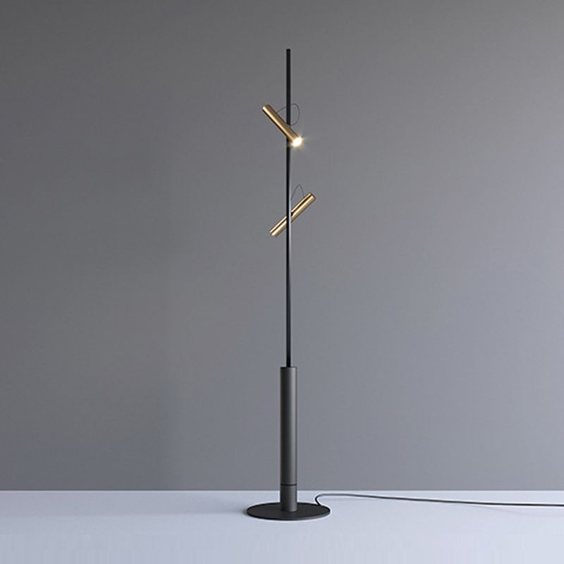 Freja Modern Linear double head Metal Silica Gel Floor Lamp - Cueteks