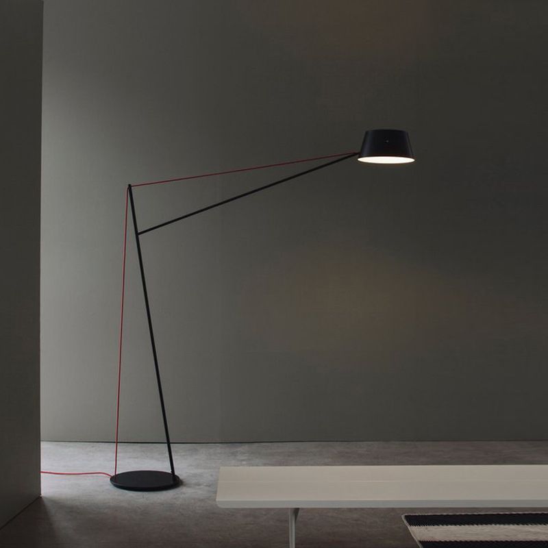 Salgado Modern Arc Linear Metal Floor Lamp, Black - Cueteks