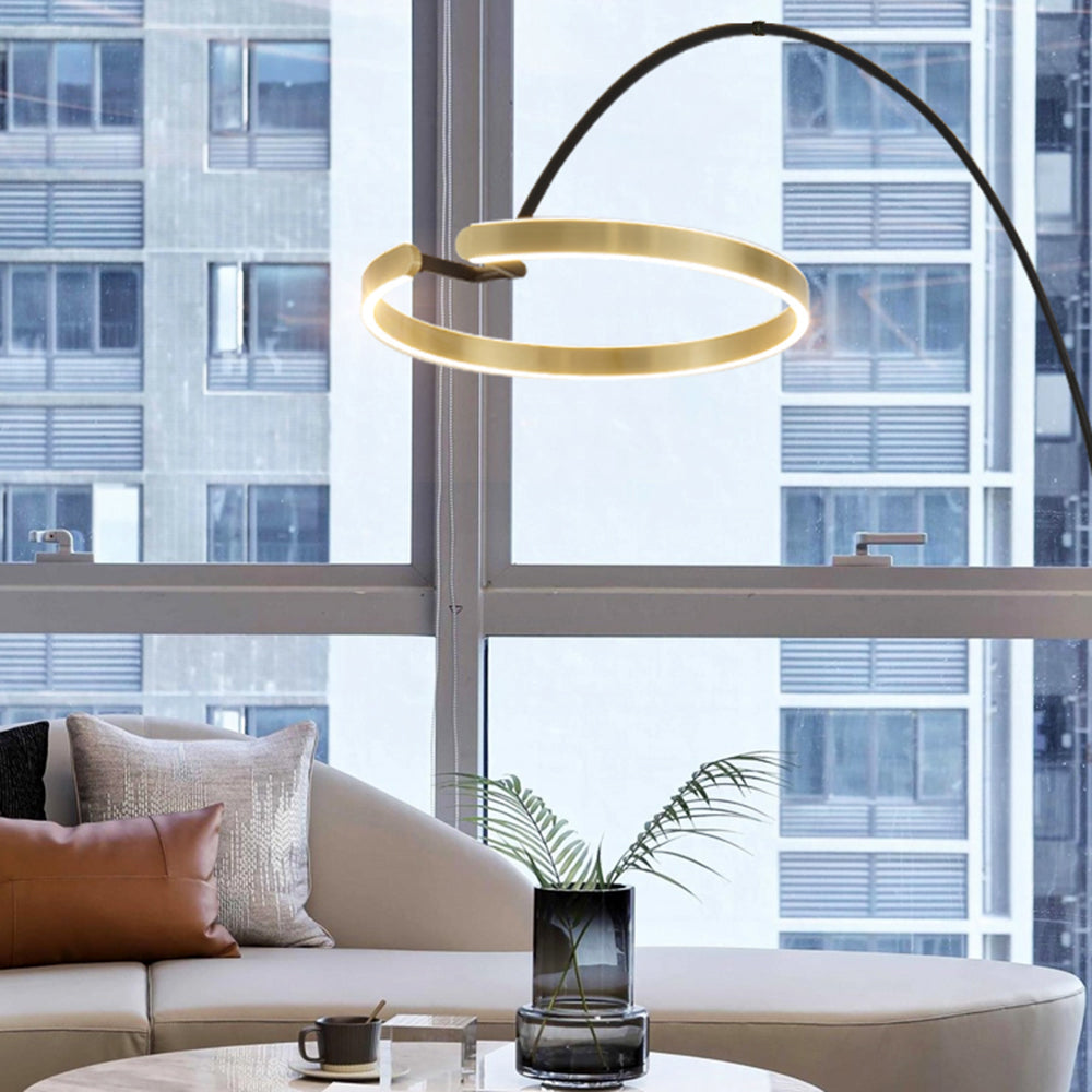 Edge Gold 15.7-inch ring option pictured beside large windows