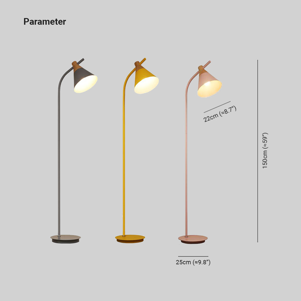 Morandi Floor Lamp, Bedroom & Living Room, Gray & Pink & Yellow, Metal - Cueteks