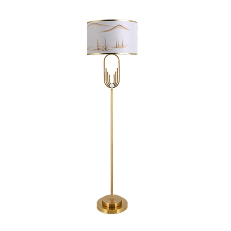 Sano Table/Floor Lamp Landscape, Metal/Fabric, Bedroom - Cueteks