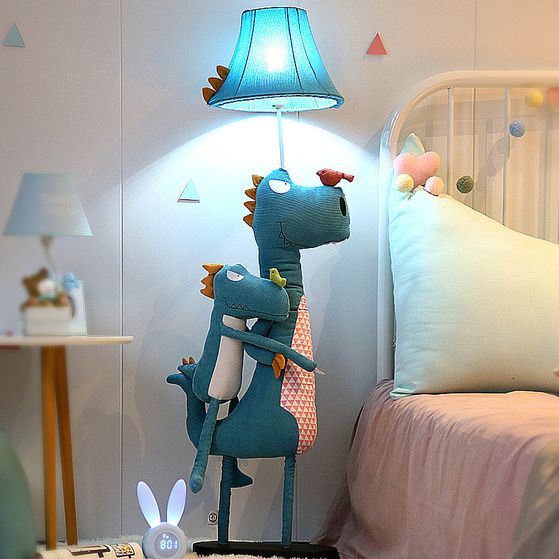 Minori Modern Dinosaur Metal/Fabric Floor Lamp - Cueteks