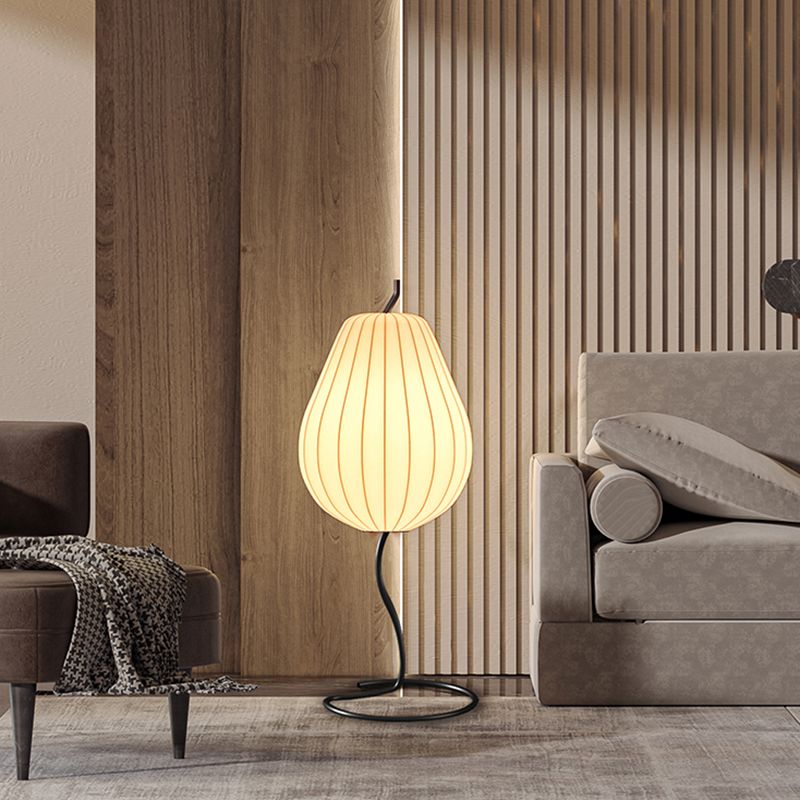 Renée Retro Pear Shaped Fabric Meta Floor Lamp - Cueteks