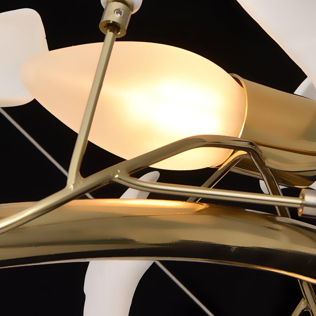 Olivia AntGlo Modern Gold Staircase Chandelier, Metal & Ceramic - Cueteks
