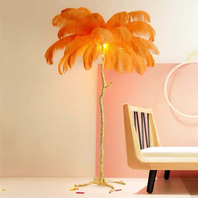 O'Moore Nordic Luxury Unique Ostrich Feather Floor Lamp/Table Lamp - Cueteks