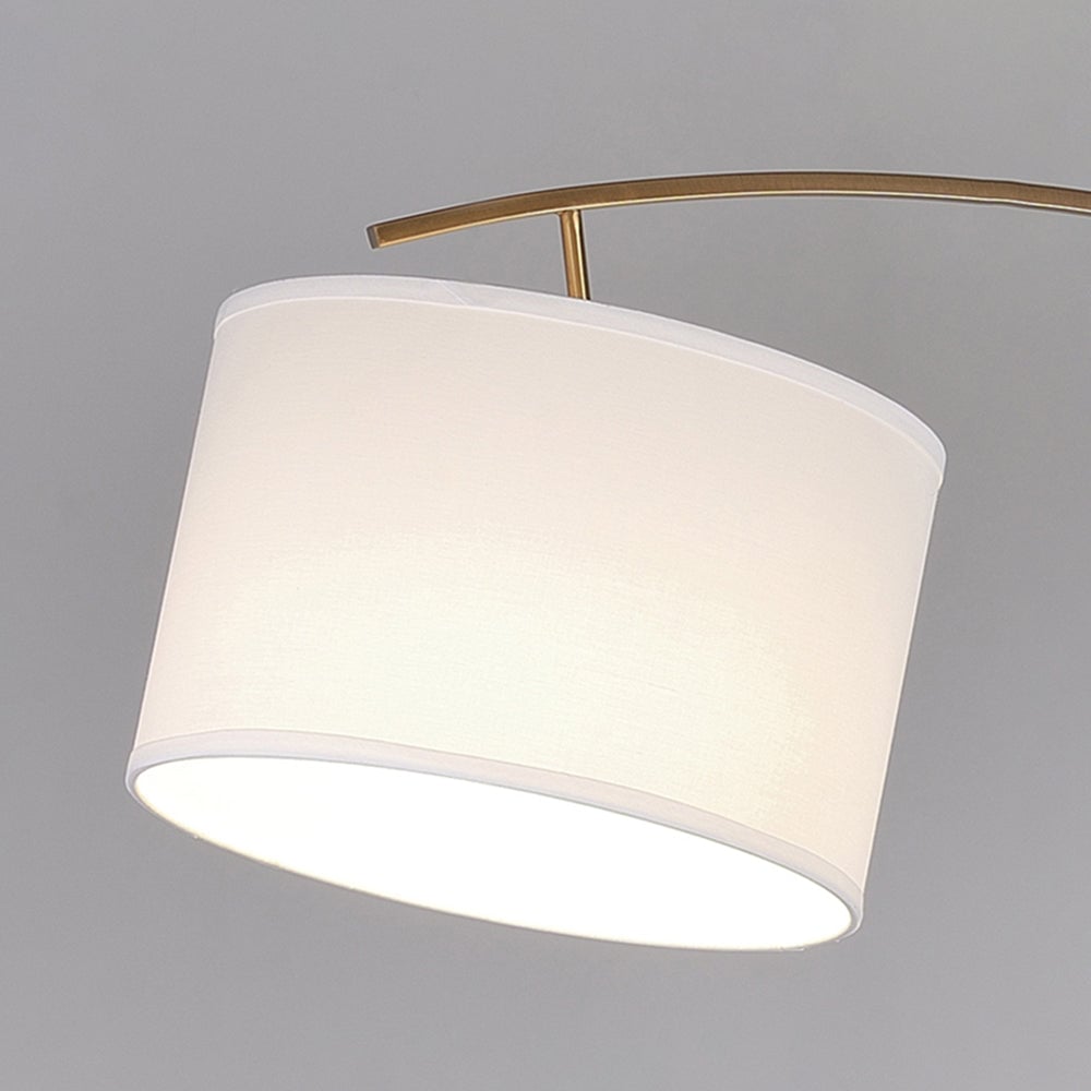 Salgado Floor Lamp 3 Color Temperature Switchable, Artificial Fabric/Metal - Cueteks