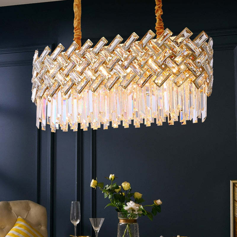 Marilyn Luxury Gold Chandelier, Crystal & Metal - Cueteks