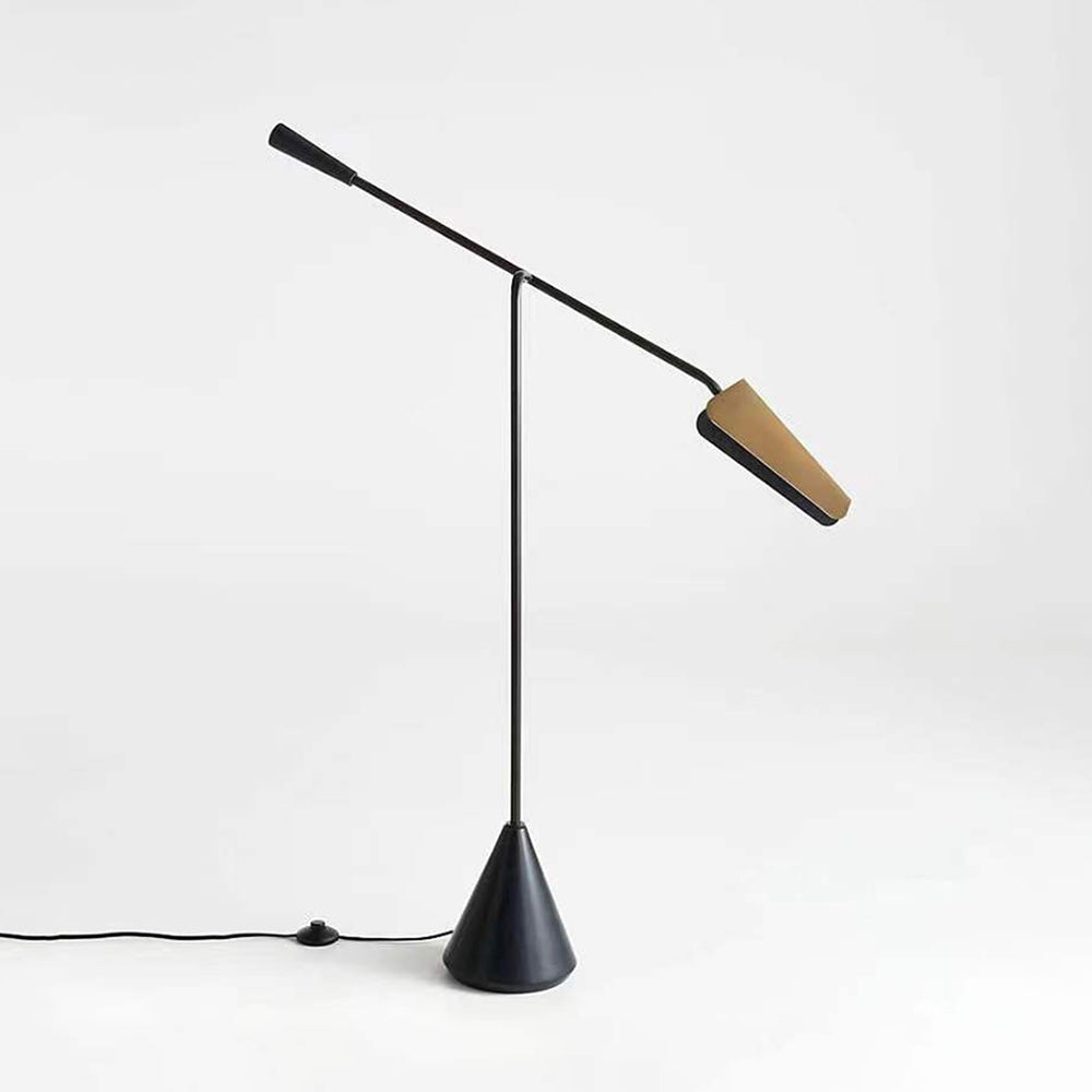 Salgado Minimalist Triangle Head LED Floor Lamp, Marble & Metal - Cueteks