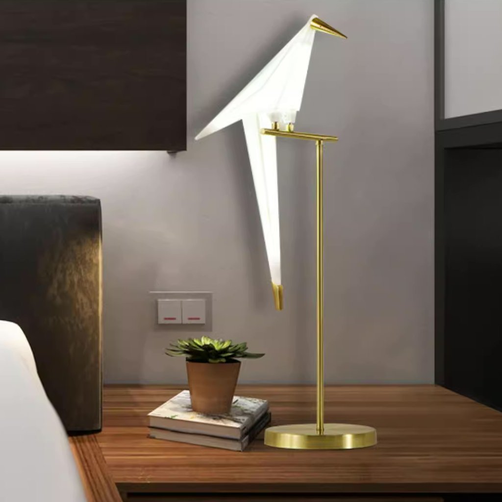 Clifford Nordic Bird Table /Floor Lamp, Gold, 1/2/3 Light - Cueteks