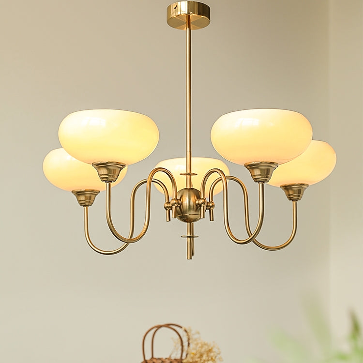 Morandi Modern Kitchen Island Bubble Globe Glass Chandelier, White/Beige - Cueteks