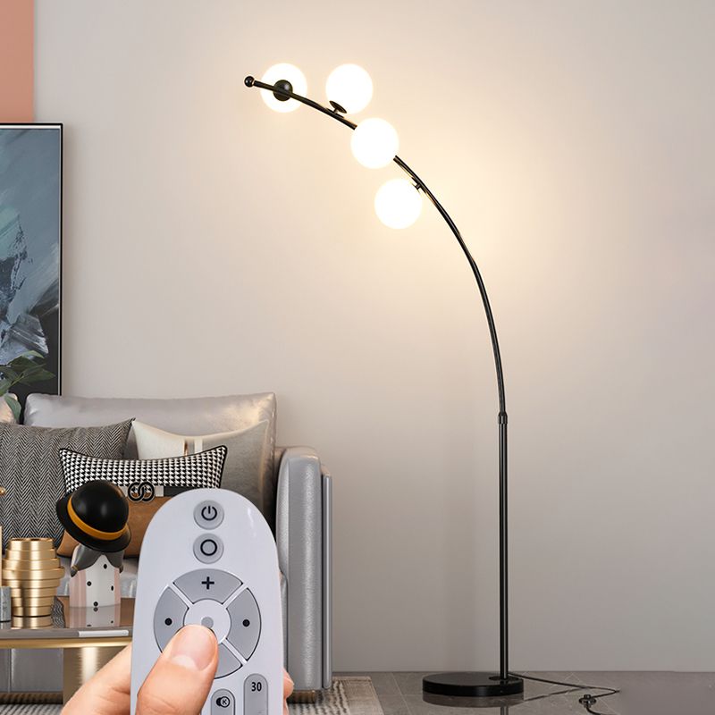 Valentina Modern Arc Multi Head Bubble Floor Lamp Black/Gold - Cueteks
