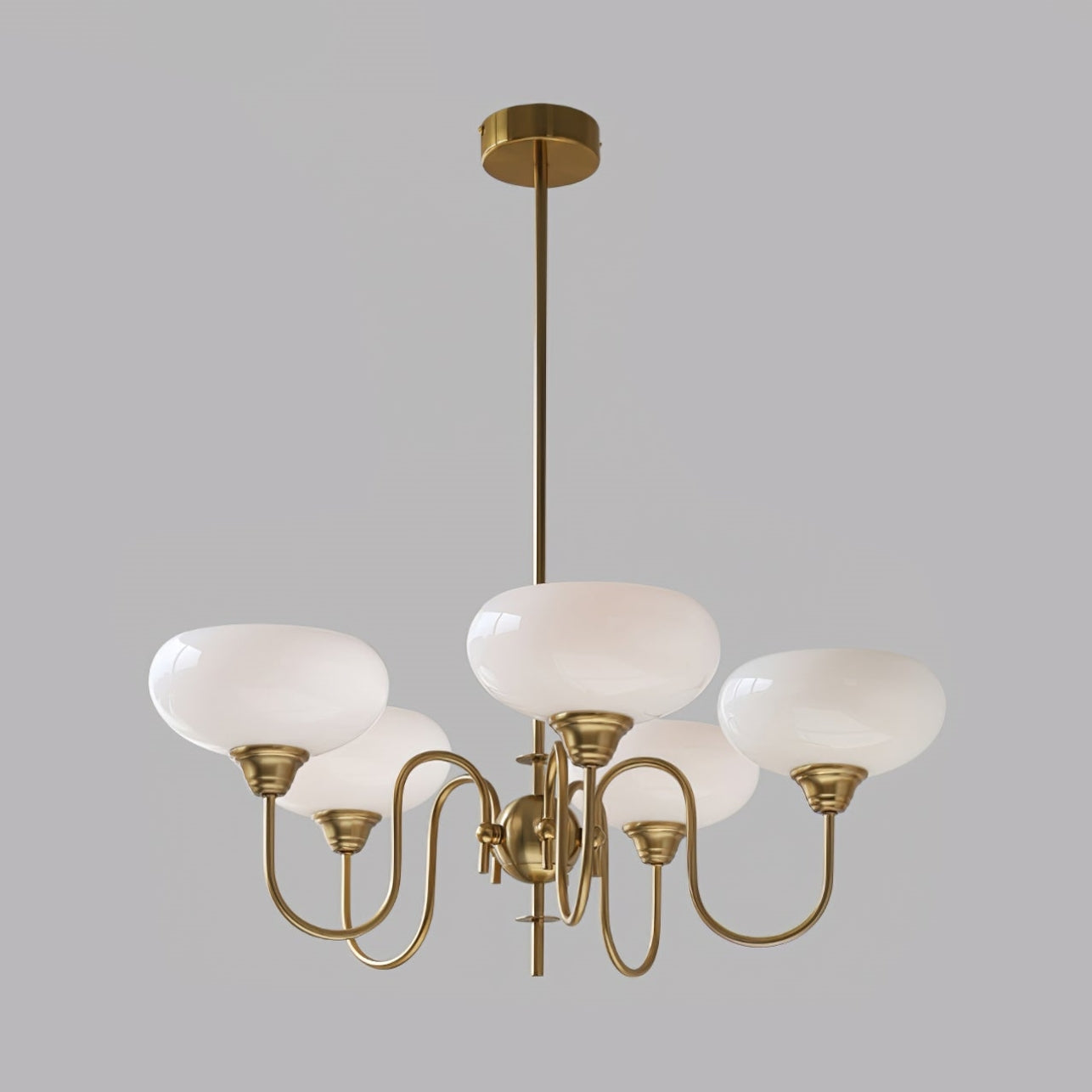 Morandi Modern Kitchen Island Bubble Globe Glass Chandelier, White/Beige - Cueteks