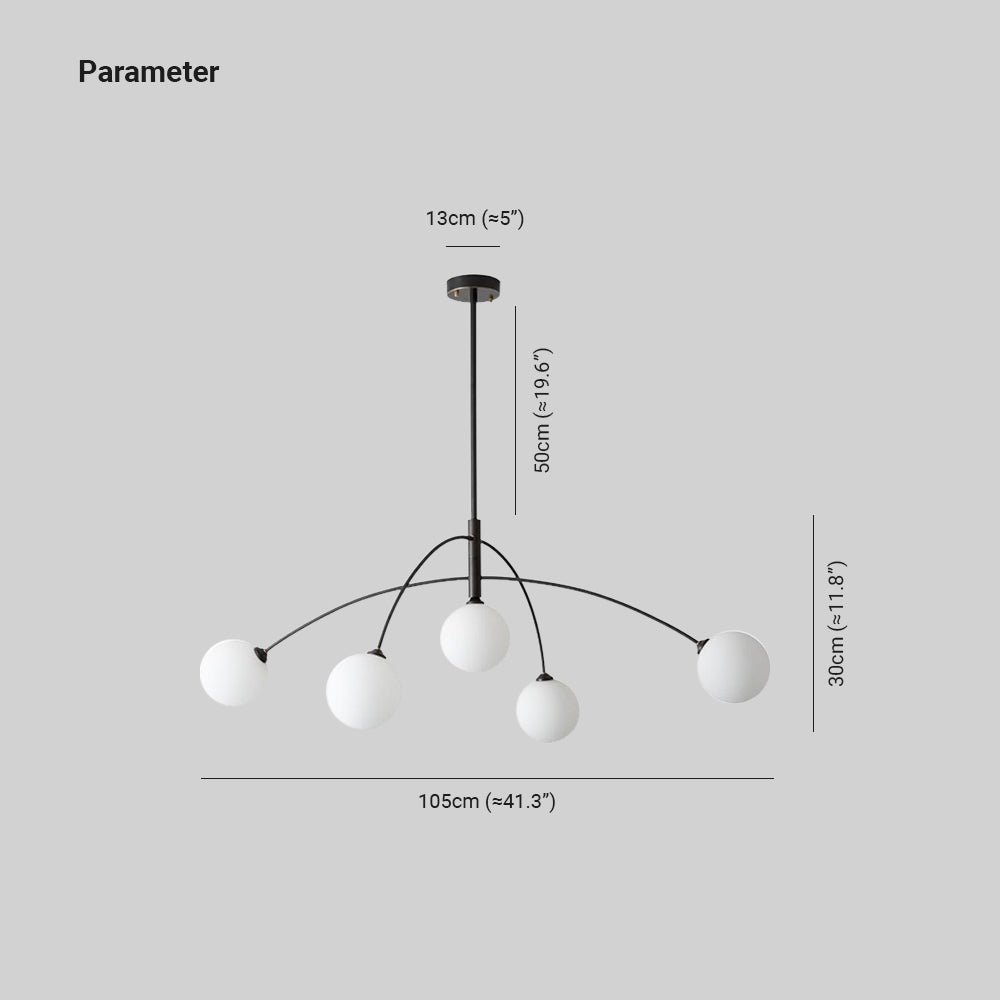 Valentina Pendant Light Globe Modern, Metal/Glass, Black/Gold, Bedroom - Cueteks