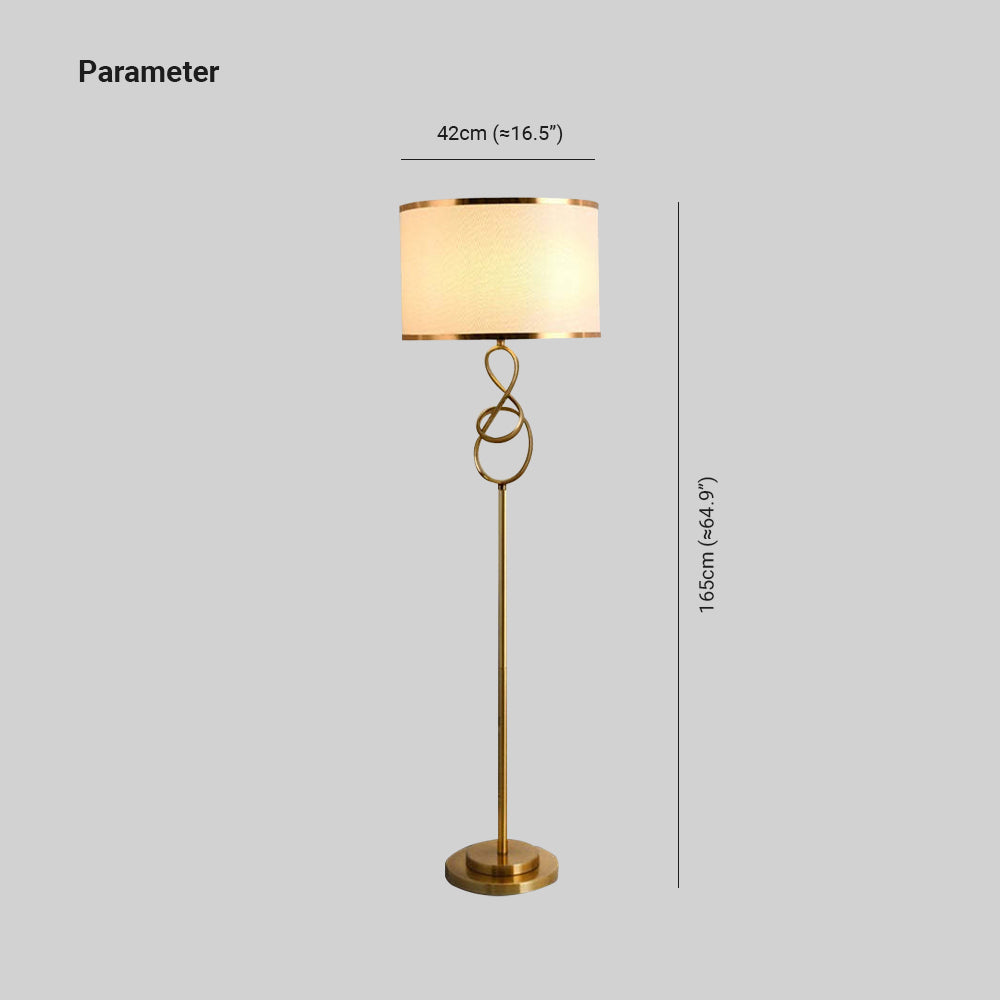 Sano floor lamp diagram showing 165 cm height and 42 cm shade width