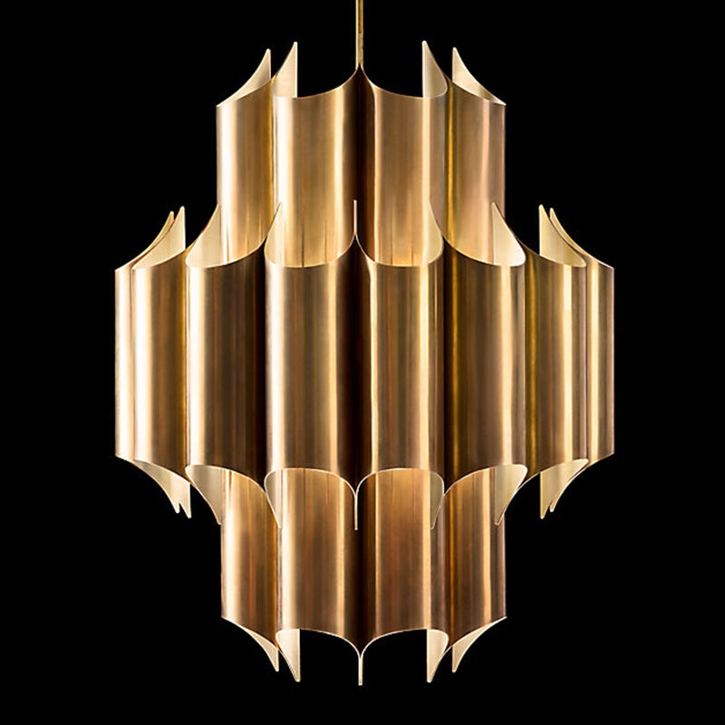 Evette Simple Retro Creative Chandelier Brass Metal Bedroom - Cueteks