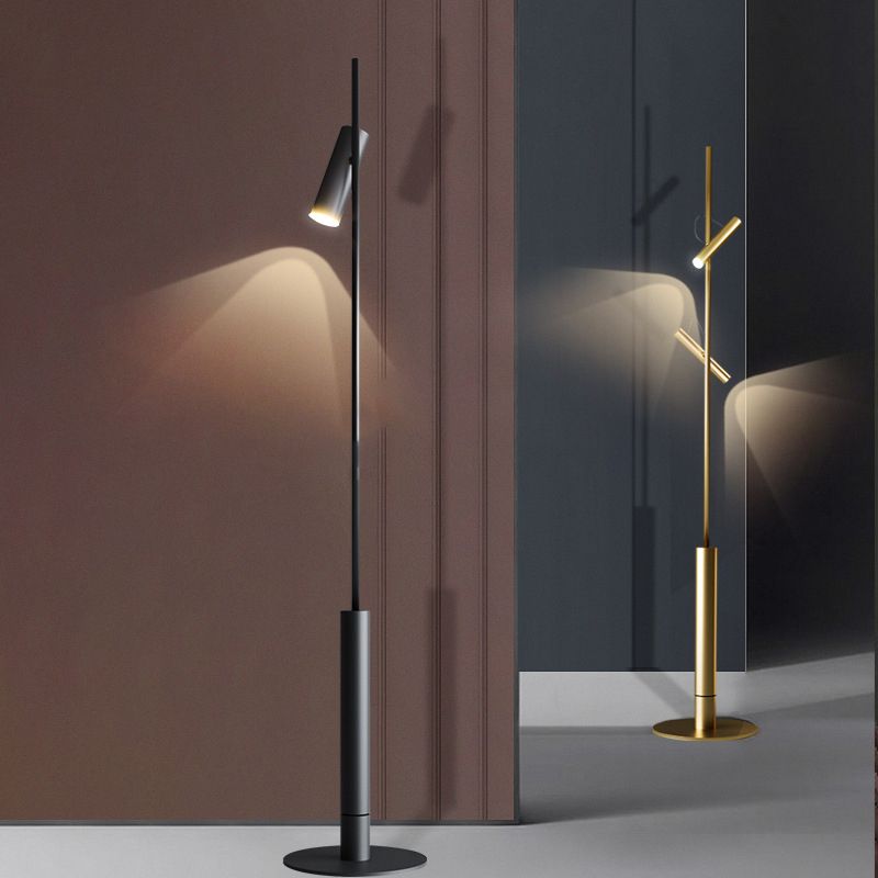 Freja Modern Linear double head Metal Silica Gel Floor Lamp - Cueteks