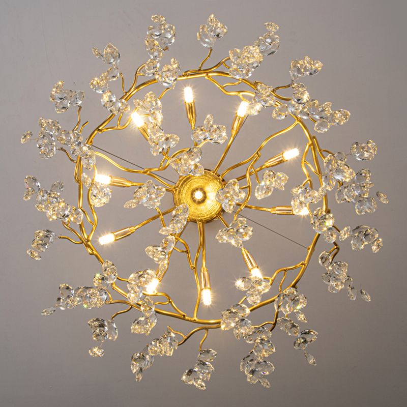 Marilyn Contemporary Gold Glass Crystal Chandelier - Cueteks