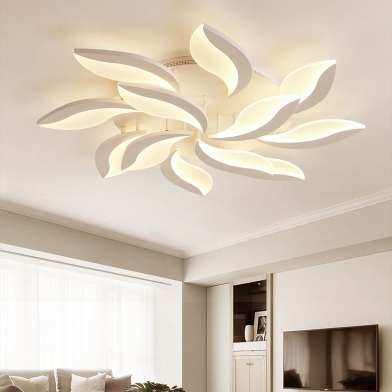 Hana twelve-light flower fixture above a room with a television
