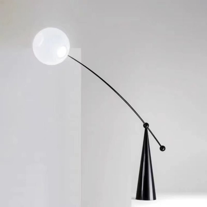 Valentina Floor Lamp Arc/Bubble Modern/Unique, Frosted Glass, White, Bedroom - Cueteks