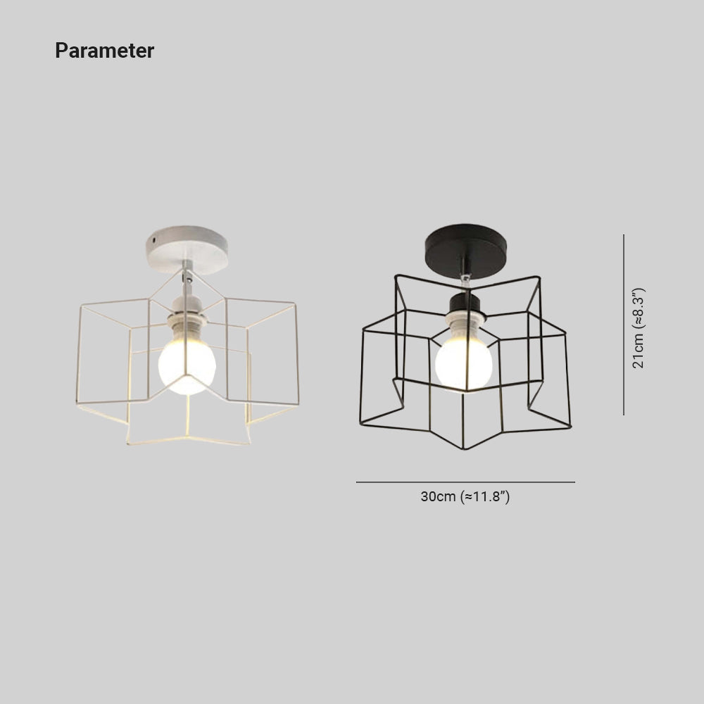 Herbert Modern Nordic Metal LED Flush Mount Ceiling Light, Black/White - Cueteks