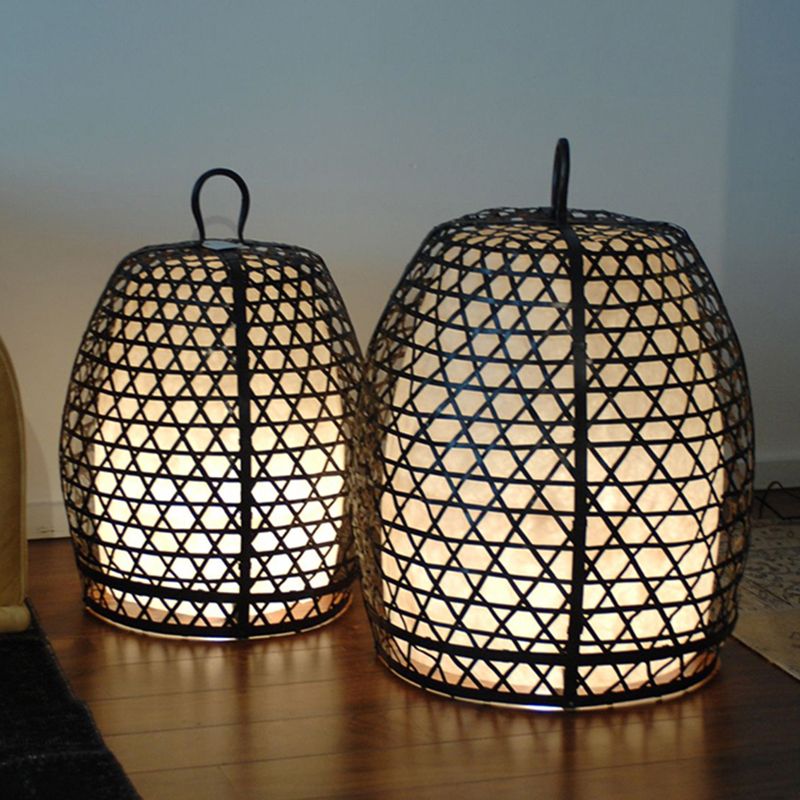 Alessio Retro Cage Shaped Metal Acrylic Floor Lamp - Cueteks