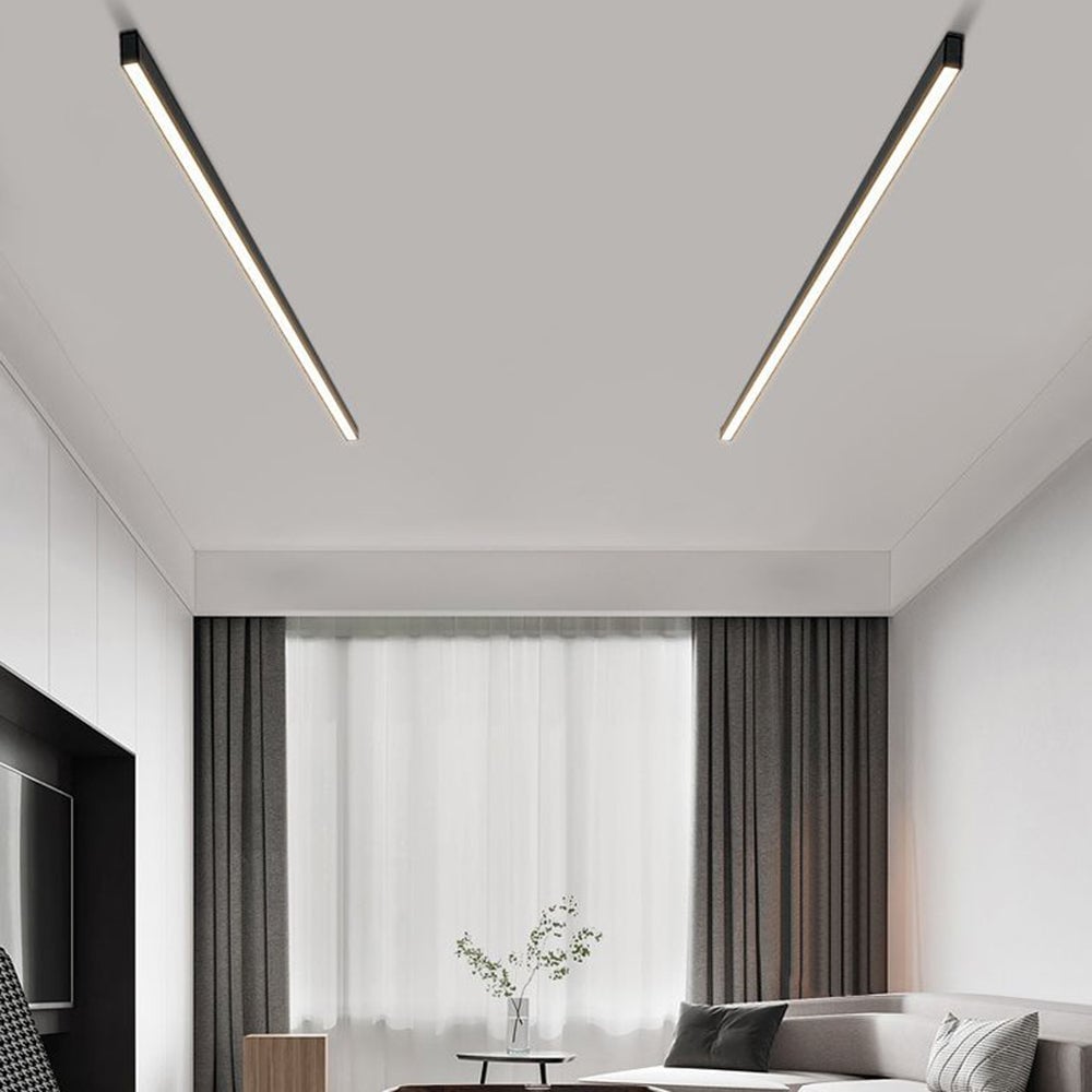 Two Edge light bars mounted parallel above a bright living room