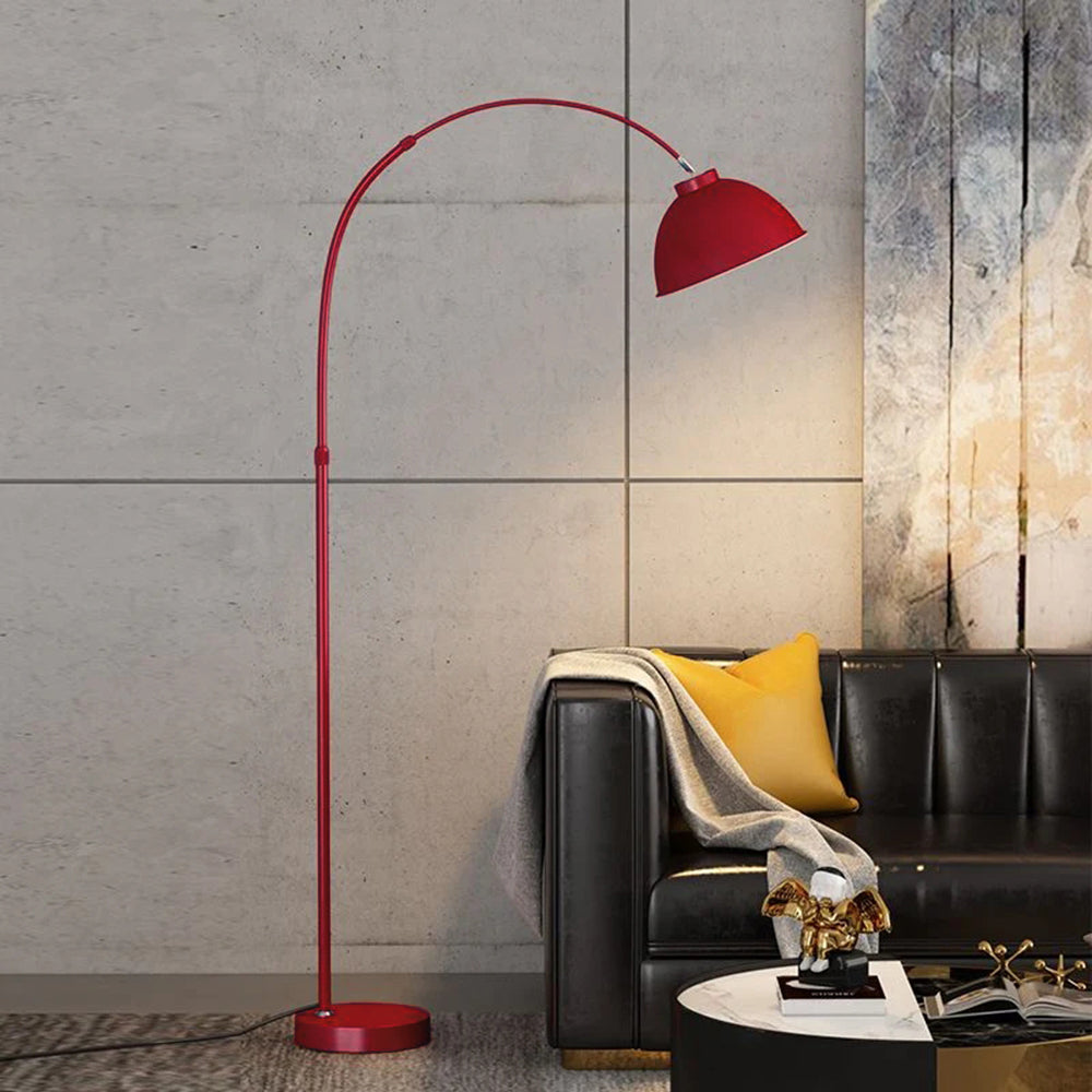 Morandi Modern Arc Metal Floor Lamp, Black/Red/Yellow - Cueteks