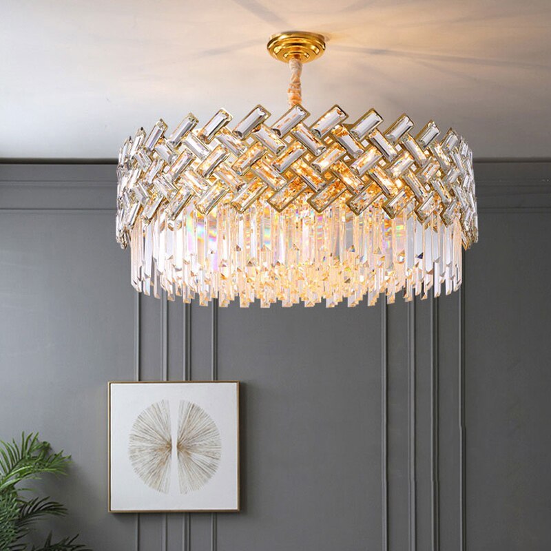 Marilyn Luxury Gold Chandelier, Crystal & Metal - Cueteks