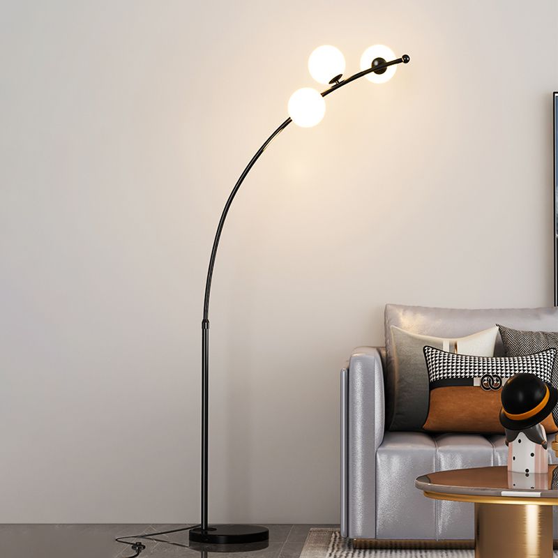 Valentina Modern Arc Multi Head Bubble Floor Lamp Black/Gold - Cueteks