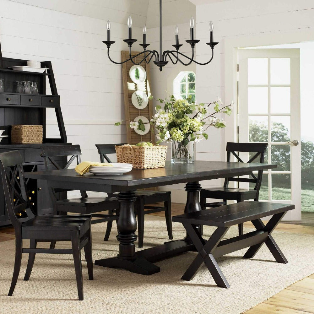 Silva Modern LED Chandelier Black Metal Bedroom Living Room - Cueteks
