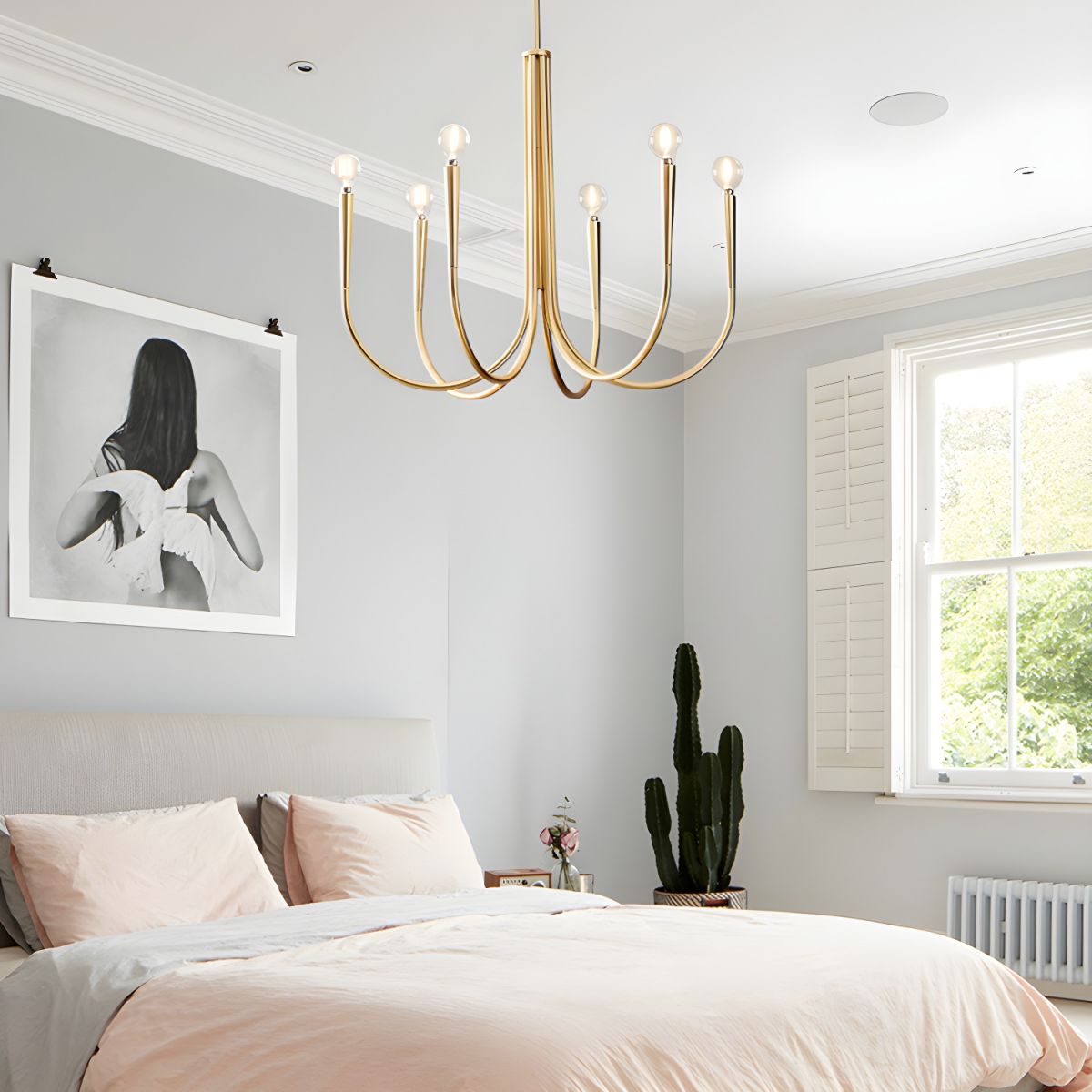 Hailie Modern Minimalist Chandelier Dinning Room, Black/Gold - Cueteks