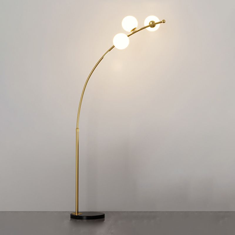 Valentina Modern Arc Multi Head Bubble Floor Lamp Black/Gold - Cueteks