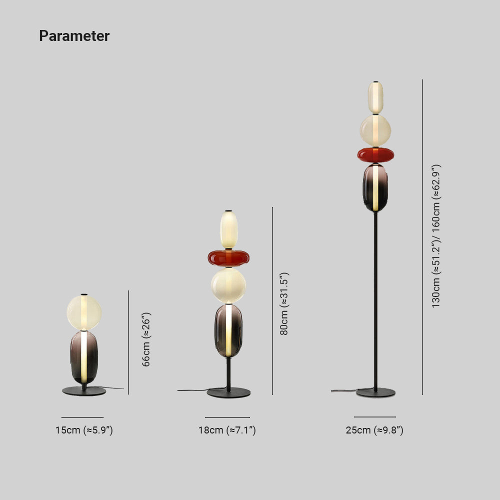 Morandi Modern Creative Man Metal/Glass Floor lamp, White/Black/Red - Cueteks