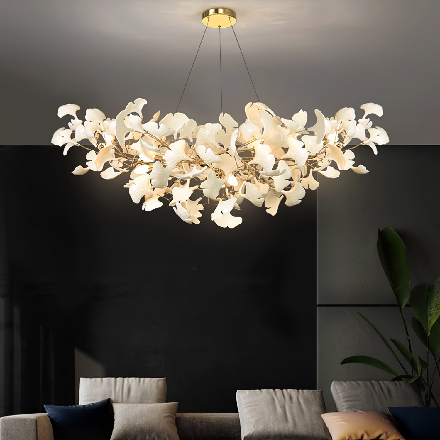 Olivia Modern Luxury Gold Entryway Chandelier Metal/Ceramics Living Room - Cueteks