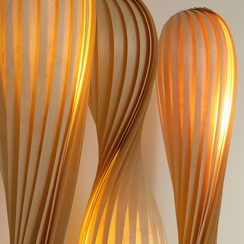 Ozawa Modern Twisted Wood Floor Lamp Wood Color - Cueteks