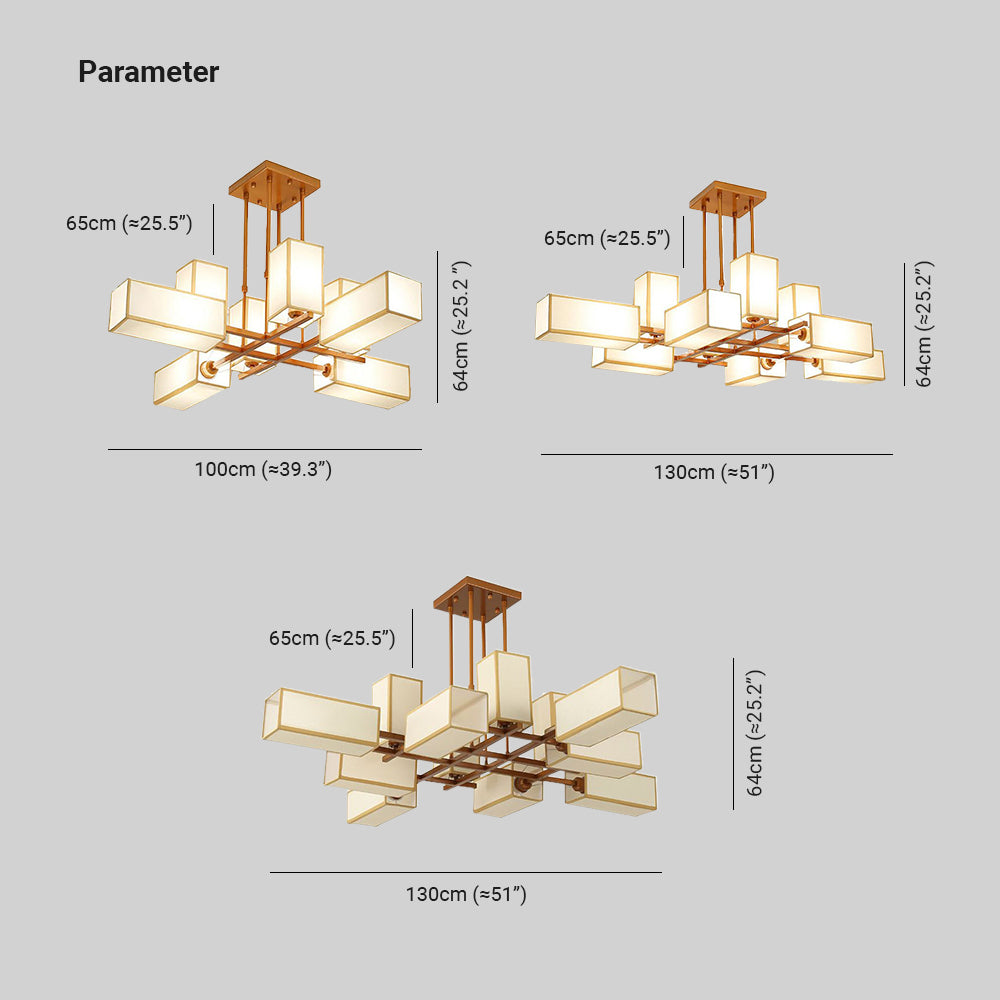 Lacey dimension sheet with 100 and 130 cm widths and separate height markers