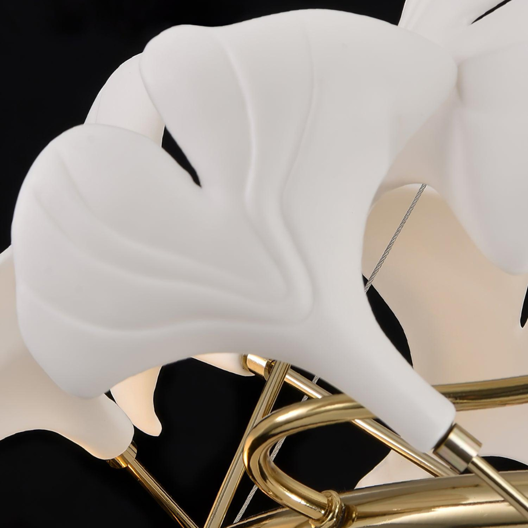 Olivia AntGlo Modern Gold Staircase Chandelier, Metal & Ceramic - Cueteks