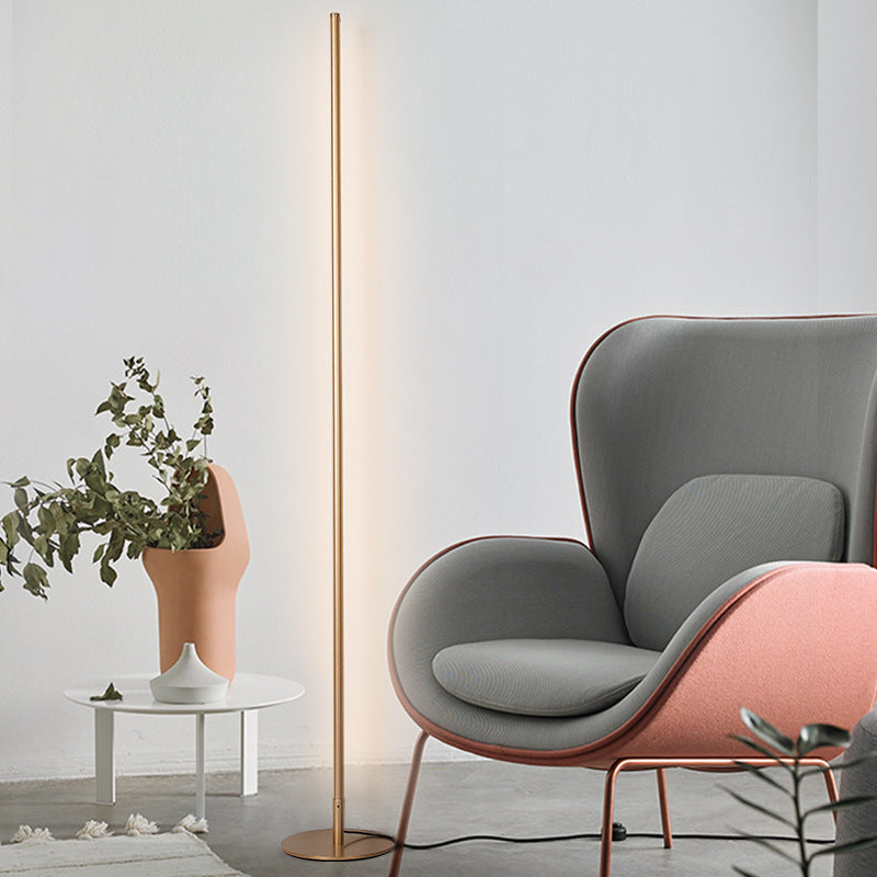 Edge Modern Minimalist Linear Floor Lamp, Metal/Silica Gel, Living Room - Cueteks