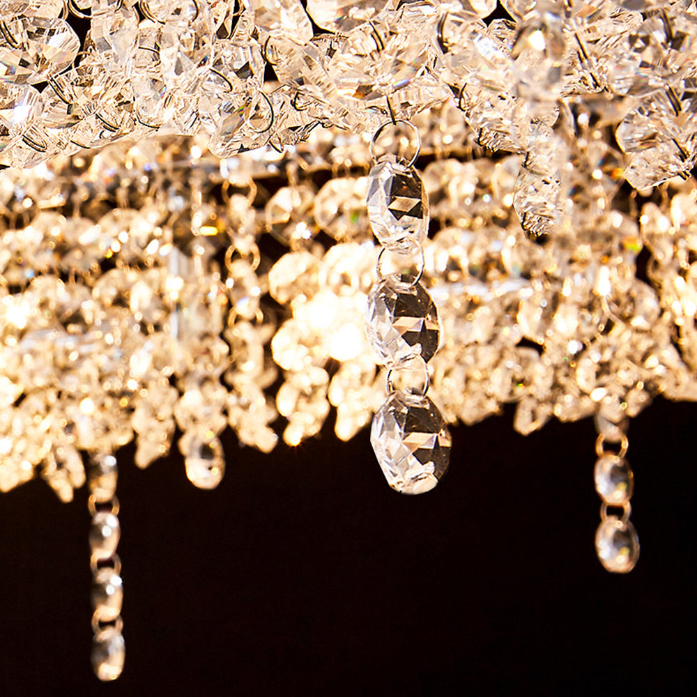 Kristy Luxury Round Crystal Pendant Light for Living Room/Dining Room - Cueteks